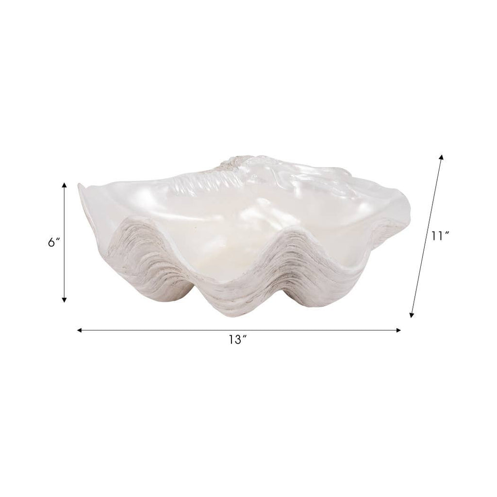 Coastal Clamshell Accent Bowl 13in