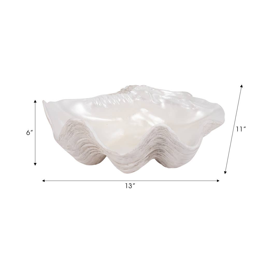 Coastal Clamshell Accent Bowl 13in