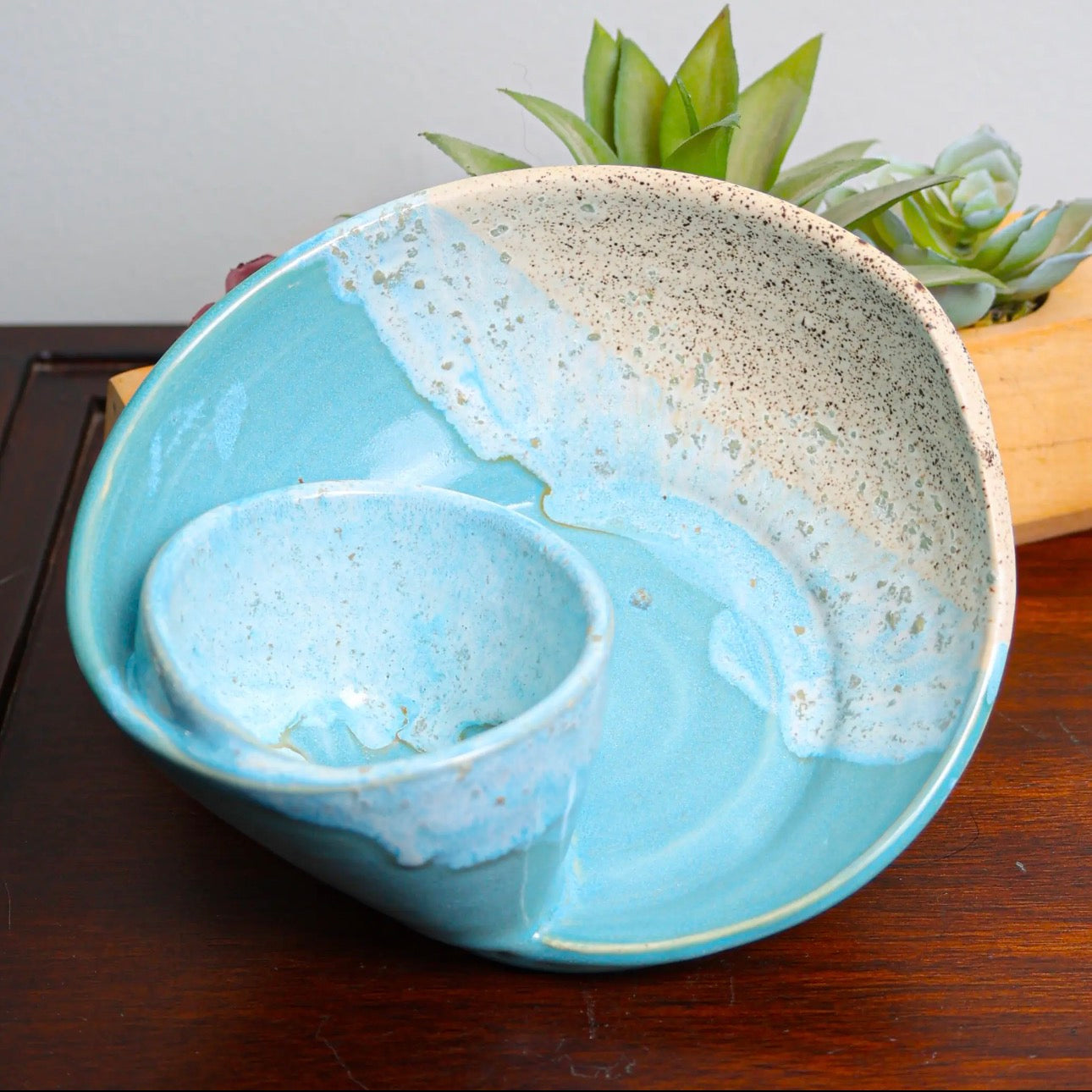Coastal Swirl chip and dip bowl
